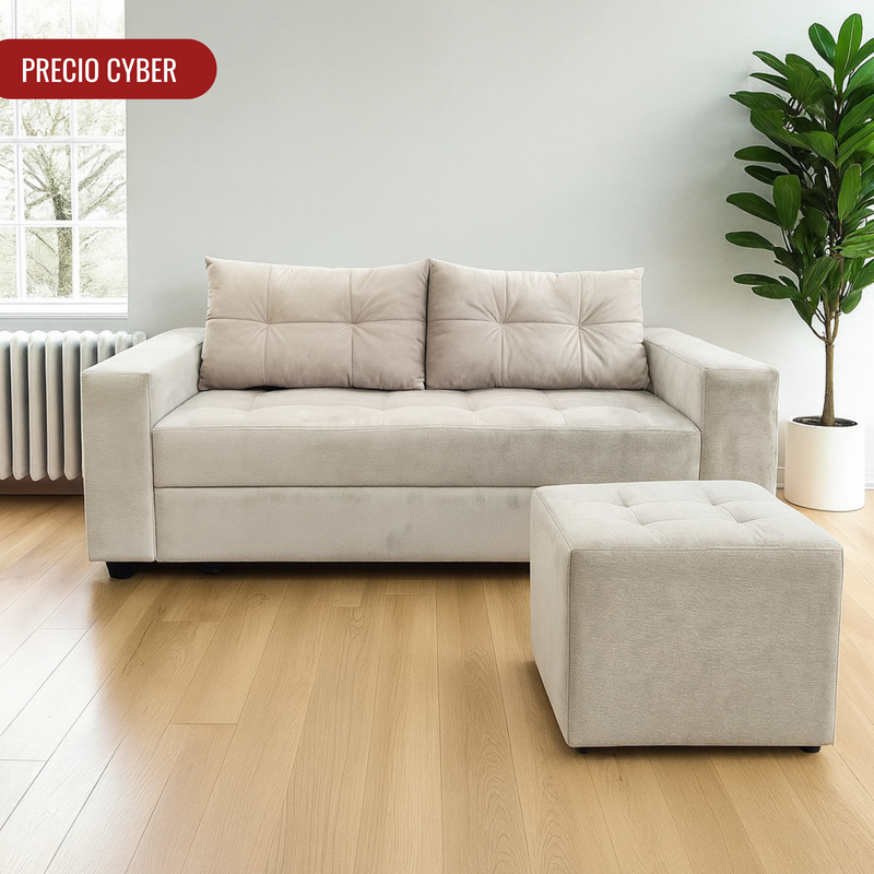 Set Sofá Cama + Pouf